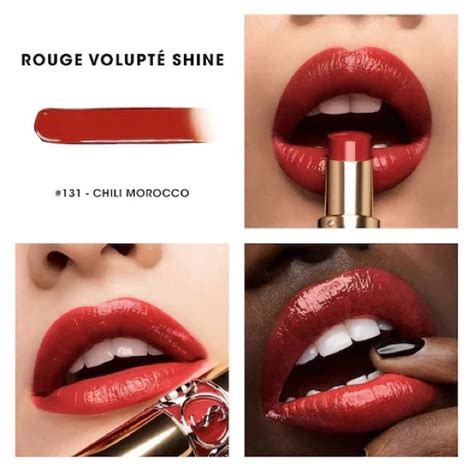 Yves Saint Laurent Rouge Volupté Shine in No. 131 Chili Morocco 